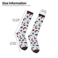 thumbnail image 5 of Daiia Sports Socks Flowers and Lady Bugs Printed Novelty Crew Socks for Men Women Knee High Socks Cotton Socks Soft & Breathable Support Unisex Socks, 5 of 9