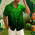 thumbnail image 6 of Men's St Patrick Shirts Lapel Short Sleeve Button Down Festival Print Loose Casual Stylish Holiday Shirt (S, Green), 6 of 8