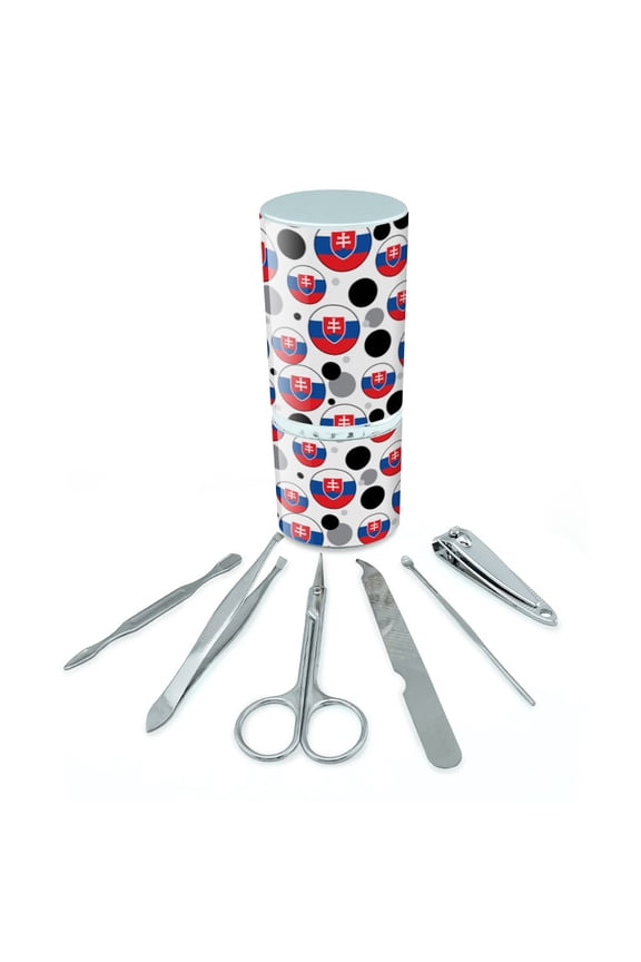 Slovakia National Country Flag Manicure Pedicure Grooming Beauty Care Travel Kit