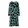 thumbnail image 7 of ZHYou Plus Size Midi Dresses for Women Floral Printed Long Sleeve Round Neck Loose Casual Nightgown Loungewear Sleep Dresses,Multicolor,Size 2XL, 7 of 7