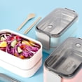 thumbnail image 2 of Naiovety Fiambrera portátil de acero inoxidable PP, contenedor de almacenamiento de alimentos frescos, Bento, microondas, cajas de horno para viajes al Cocina y Comedor Capa única rosa Naiovety HA072616-01B, 2 of 6