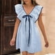 thumbnail image 2 of Vestido de Verano de Manga Corta Mujeres Cuello en V Manga Voladora con Ruffles Suelto Fluido Casual Mini, Vestido de Verano Casual, 2 of 8
