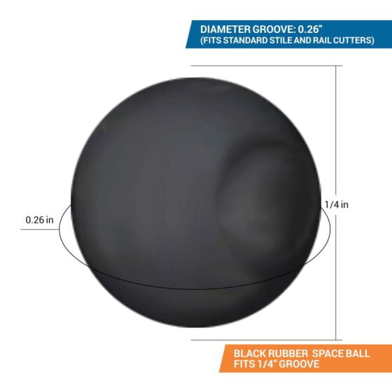 Rok Hardware Pack of 1000 Rubber Space Balls Raised Panel Cabinet Door Spacers for 1/4" Groove