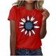 thumbnail image 3 of Camisas de Manga Corta para las Mujeres Moda Casual Impresión Cuello Redondo Suéter Tee Blusas, 3 of 4