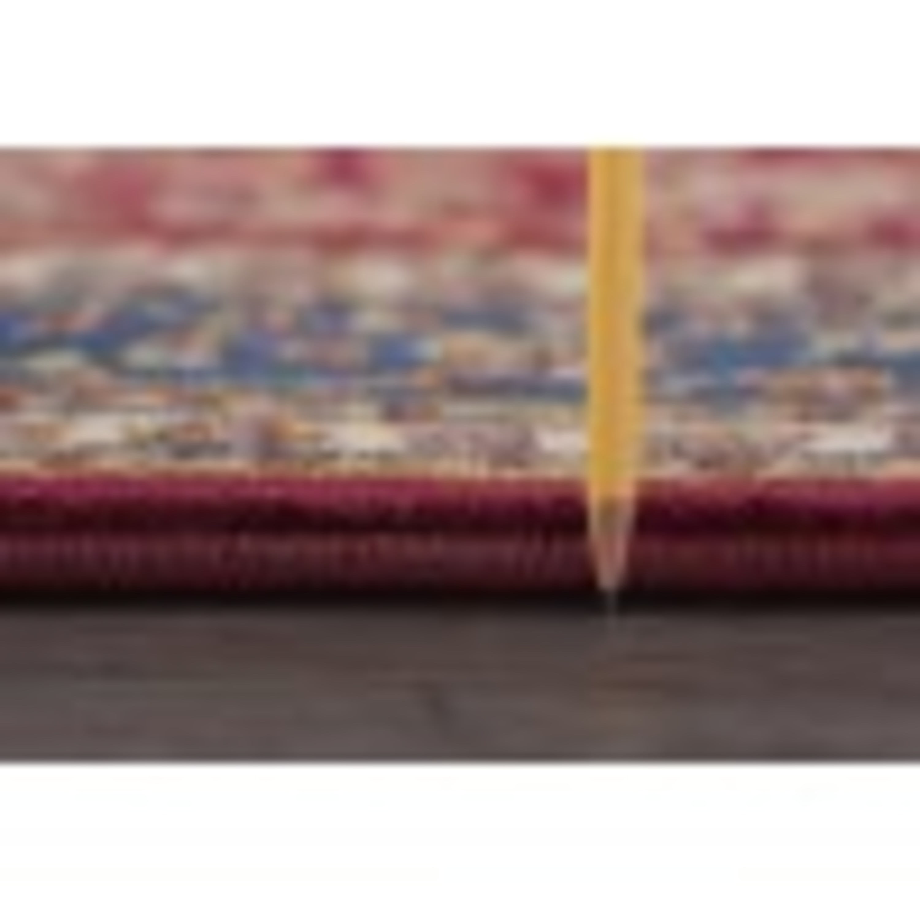 Sensation Transitional 5' x 7' Oval Red and Beige Polypropylene Indoor Area Rug