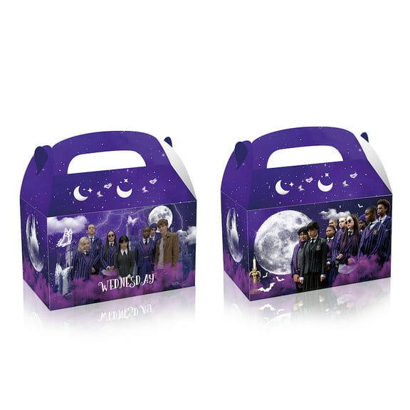 24Pcs Wednesday theme party gift box, themed birthday party gift box with exquisite patterns, birthday supplies decoration