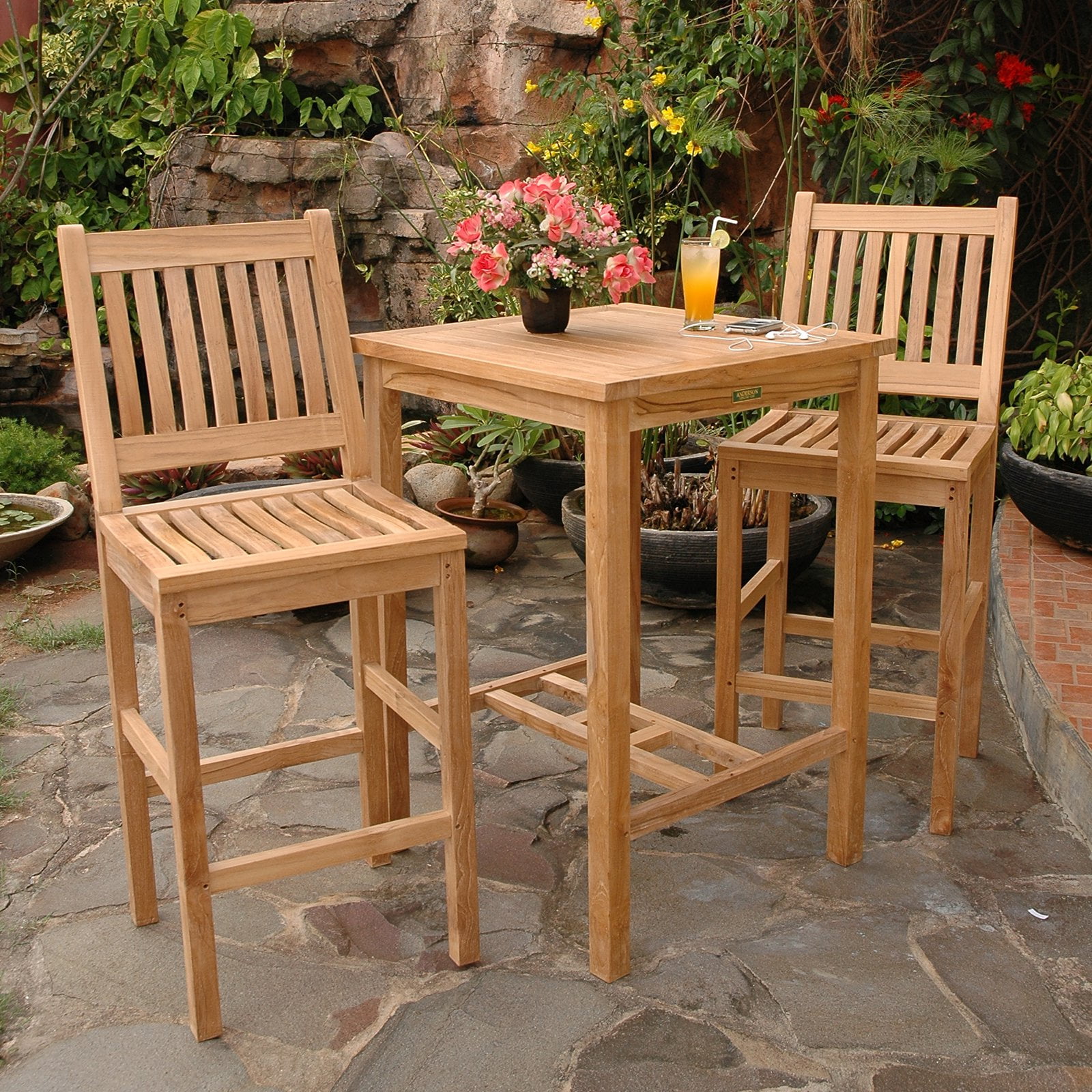 Anderson Teak Avalon 3 Piece Bistro  Set  Walmart com 