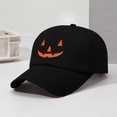 thumbnail image 4 of FAHXNVB Halloween Baseball Hat for Adults Adjustable Pumpkin Face Baseball Hat Embroidery Baseball Cap for Men Women, 4 of 7