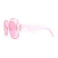 thumbnail image 2 of Womens Oversized Thick Plastic Mod Minimal Fashion Rectangle Sunglasses All Pink, 2 of 4