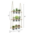 thumbnail image 2 of Wall Hanging Herb Planters, 3 Tiered Vertical Planter Shelf with Metal Pot Set, Indoor Garden, Wood Herb Garden for Kitchen, Vertical Hanging Planters Wall Hanging- Parent (Galvanized), 2 of 6