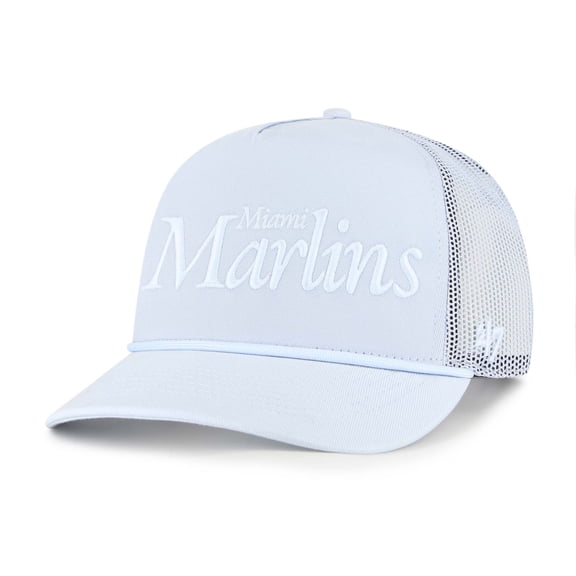 Men's '47 Light Blue Miami Marlins Foundation Script Hitch Adjustable Trucker Hat