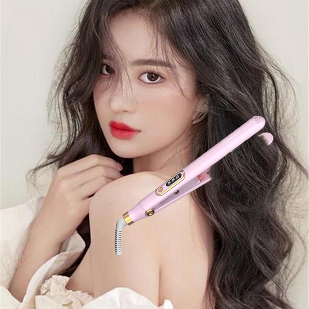 Ganfancp Plancha Rizadora para Dar Volumen Al Cabello para Dar Volumen Al Cabello de Longitud Media o Textura Fina Volumen Temperatura Regulable Apagado Automático Esmalte Cerámico Protege El Cabello
