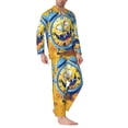 thumbnail image 2 of KLL Funny Alarm Clock Illustration Sleepwear Mens Flannel Pajamas,Long Cotton Pj Set, 2 of 7