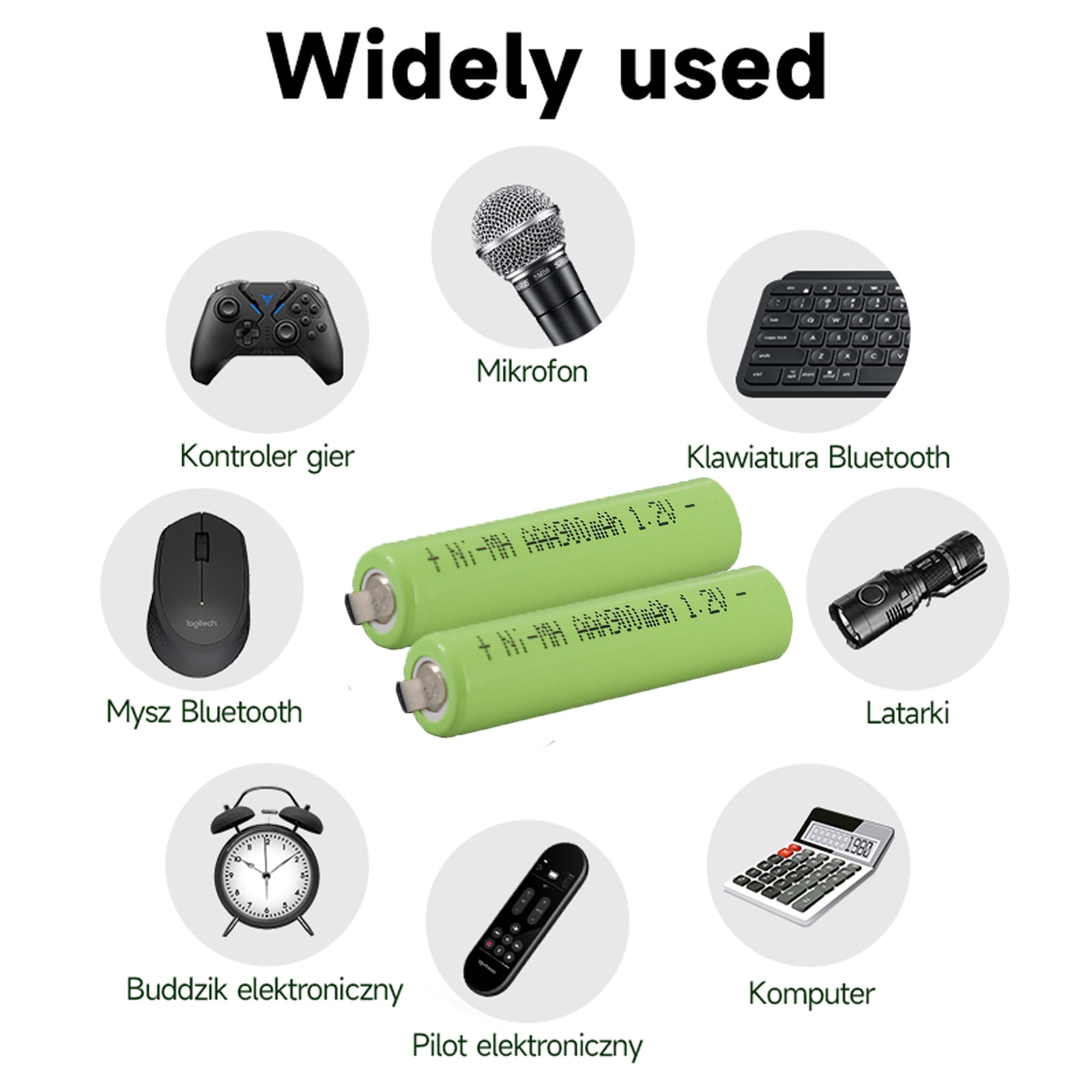 Palogreen AAA Rechargeable Battery 10-Pack 1.2V Ni-MH Triple A Batteries 900mAh with Battery Case fot solar light