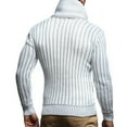 thumbnail image 4 of Miluxas Men's Shawl Collar Pullover Sweater Casual Slim Button Textured Knit Sweaters White, 4 of 5