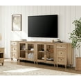 thumbnail image 6 of Farmhouse Sideboard Buffet Cabinets with 4-Glass Door, Kitchen Storage Cabinets with Charging Station, Wooden Coffee Bar Table with Adjustable Shelf & 2 Drawers for Dining Room, Living Room, Oak, 6 of 9