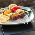 thumbnail image 4 of Brochetas para parrilla de acero inoxidable, ideales como brochetas para shashlik, brochetas para camarones, brochetas para aves, etc., aptas para todas las parrillas, juego de brochetas dobles con 8 brochetas para parrilla de acero inoxidable Sailing Electrónica, 4 of 6
