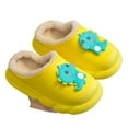 thumbnail image 3 of GJSYRH Girls Plush Slipper Cozy Winter Footwear For Girls Soft Sole Indoor Outdoor Cartoon Design Toddler Kids Clogs With Warm Comfort Yellow 5.5-6 Years, 3 of 9