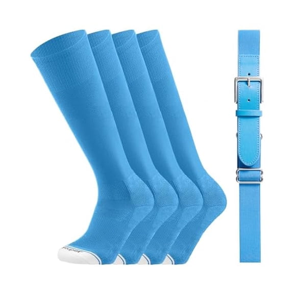 Eryueer Youth Elite Baseball Socks & Belt Combo (2 Pairs of Socks & 1 Belt)
