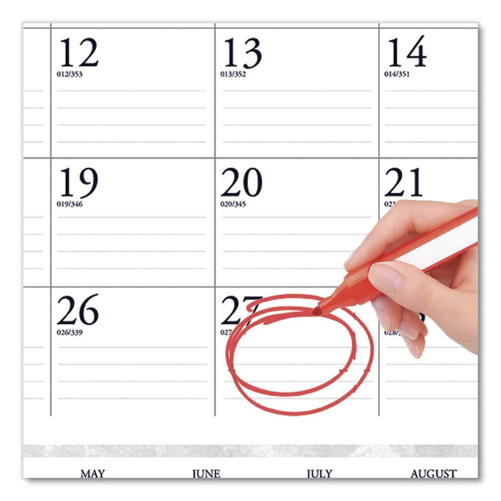 House of Doolittle 164 22 in. x 17 in. 12-Month (Jan-Dec) 2026 Recycled Two-Color Monthly Desk Pad Calendar with Notes Section - White/Blue