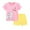 Pink1, variant on Cethrio Girls Summer Outfit Sets, Cotton Cute Flutter Sleeve Girls' Clothing Sets Hot Pink Size 6T