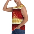 thumbnail image 3 of Easygdp Red Gold Glitter Men's Breathable Tank Tops Sleeveless Sporty T Shirts for Basketball, Mountaineering, Bodybuilding -XX-Large, 3 of 8
