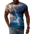 thumbnail image 1 of T-Shirts Graphiques Paysage Naturel Été Éclair Hommes Mode 3D Impression Personnalité Décontractée Tees Hip Hop Harajuku Col Rond Tops, 1 of 5
