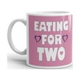 thumbnail image 2 of 11 oz Pregnancy Gift Mom Eating for Two Expecting Pregnancy Gag Cool Mother Heart Ceramic Cup Baby Pink Mug, 2 of 3