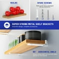 thumbnail image 3 of 6 Pack Heavy Duty Shelf Bracket, 8 inch Floating Shelf Brackets(1/5"-Thick) White Metal Wall Shelf Support Brackets, Holds 160+lb, 3 of 7