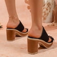 thumbnail image 4 of Slide Sandals Women Adjustable Buckle Flatform Block Heel Slip On Open Toe Casual Summer Dress Walking Shoes, 4 of 6