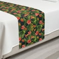thumbnail image 2 of Hibiscus Bed Runner, Palm and Banana Leaves Strawberry Tropical Birds, Decorative Accent Bedding Scarf for Hotels Homes and Guestrooms, Twin, Coral Green, by Ambesonne, 2 of 2