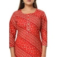 thumbnail image 5 of VIHAAN IMPEX Bandhej Printed Casual Women's Knee-Length Pullover Kurta, Red Floral, XL, 5 of 5