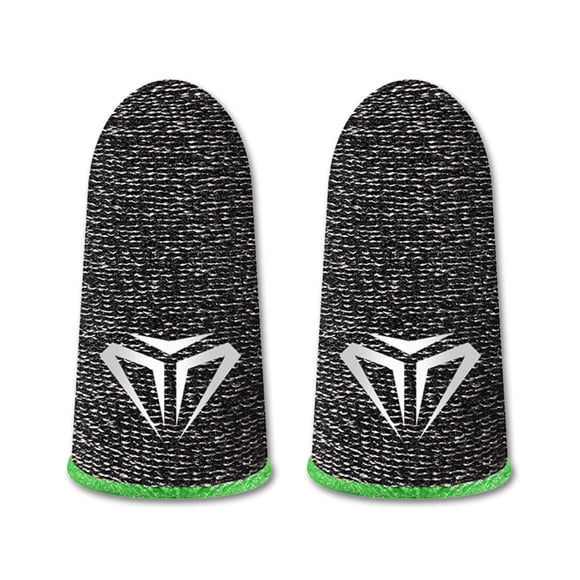 Walson 10 Pieces Mobile Phone Gaming Fingertip Sleeves Sensitive Sweatproof Anti-slip Gloves Anti-fingerprint Ultrathin Fiber Covers Green Type 1