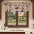 thumbnail image 6 of Sweet Home Curtain Valances for Windows, Kitchen Valance Window Treatments Panel 2 Pack, Western Stars Bird Houses Brown Wooden Grain Rod Pocket Short Curtains for Bathroom Bedroom 42 x 12 Inch, 6 of 8