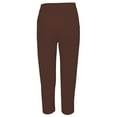 thumbnail image 6 of Audhol Elastic Waist Pants for Women, Women's Pants with Pockets High Waisted Sweatpants Travel Athletic Work Pants for Women Flowy Pants Brown S, 6 of 9