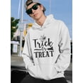 thumbnail image 2 of Trick Or Trear. Spider And Broom Hoodie Men -Image by Shutterstock, Male x-Large, 2 of 4