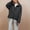 Wine, variant on HuaLeiMao Womens Winter Jacket Casual Solid Color Quilted Cotton Jacket with Pockets Warm Lapel Button Coat Tops