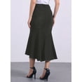 thumbnail image 4 of DARING DIVA Women's Raw Hem Fishtail Midi Skirt with Pockets XS Black, 4 of 6