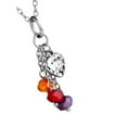thumbnail image 3 of ELYA Women's Colorful Beads Heart Drop Steel Necklace - 17" - Orange, 3 of 4