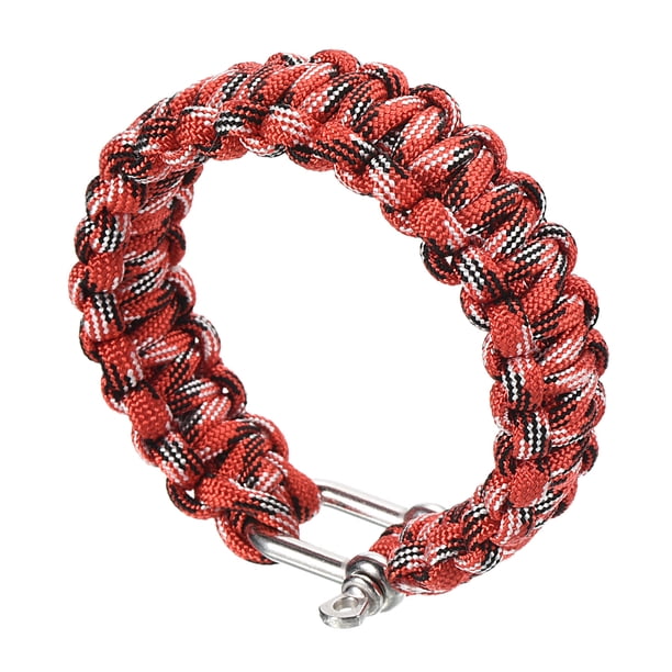 Pulseras de paracord de supervivencia Uxcell, pulsera trenzada de paracord, roja, negra, blanca