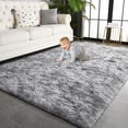 thumbnail image 7 of YJ.GWL 8x10ft Tie Dye Shag Area Rug For Living Room Bedroom,Shaggy Carpet For Home Decor,Gray, 7 of 7