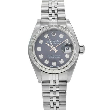Pre-Owned Rolex Datejust 79174 26MM Black Diamond Dial With Stainless Steel Jubilee Bracelet