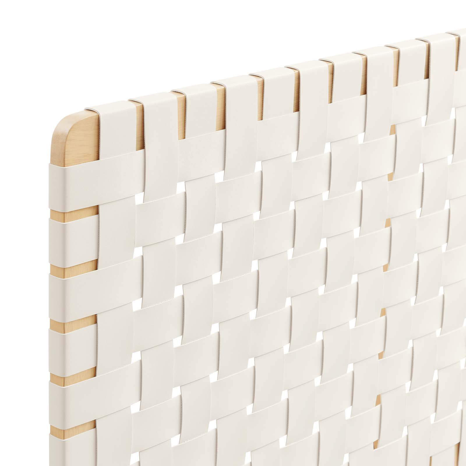 Sparta Weave Vegan Leather Full Headboard in Natural Beige