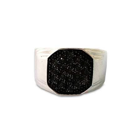 Men's Black Diamond Accent Sterling Silver Ring