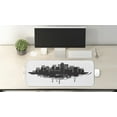thumbnail image 2 of City Computer Mouse Pad, Pattern of Contemporary Art Style Silhouettes of Buildings Paint Drops, Rectangle Non-Slip Rubber Mousepad Large, 31" x 12" Gaming Size, White and Charcoal Grey, by Ambesonne, 2 of 2