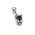 thumbnail image 1 of Custom Made Cat Design, Tongue 14ga Piercing Barbell, 1 of 6