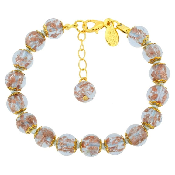 GlassOfVenice Murano Glass Sommerso Bracelet - Ice Champagne