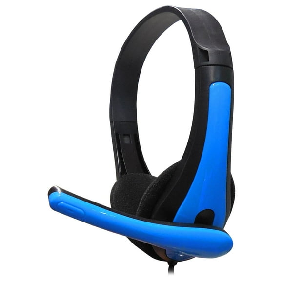 Auriculares con cable y conector de audio de 3,5 mm para ordenador portátil. Azul