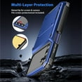 thumbnail image 6 of ELEHOLD Armor Case for Samsung Galaxy A15 Flip Open Back Wallet Hidden Card Slot Rugged Shockproof Hybrid Hard PC Shell Anti-Scratch Case for Samsung Galaxy A15,Blue, 6 of 6