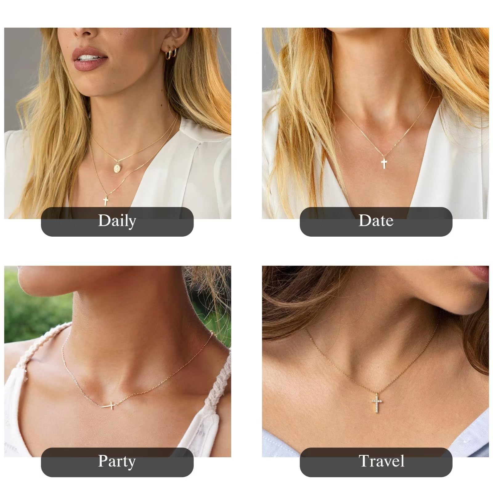Turandoss 14K Gold Plated Cross Pendant Necklace photo 6